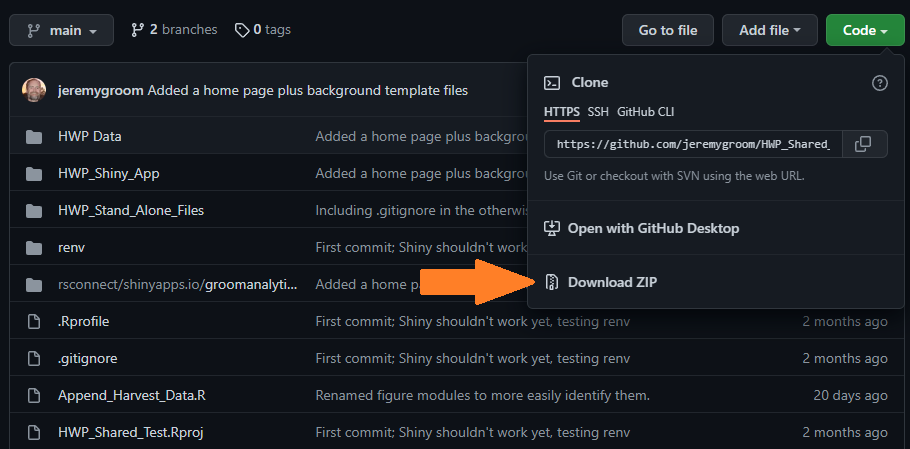 GitHub repository location for downloading the compressed files.